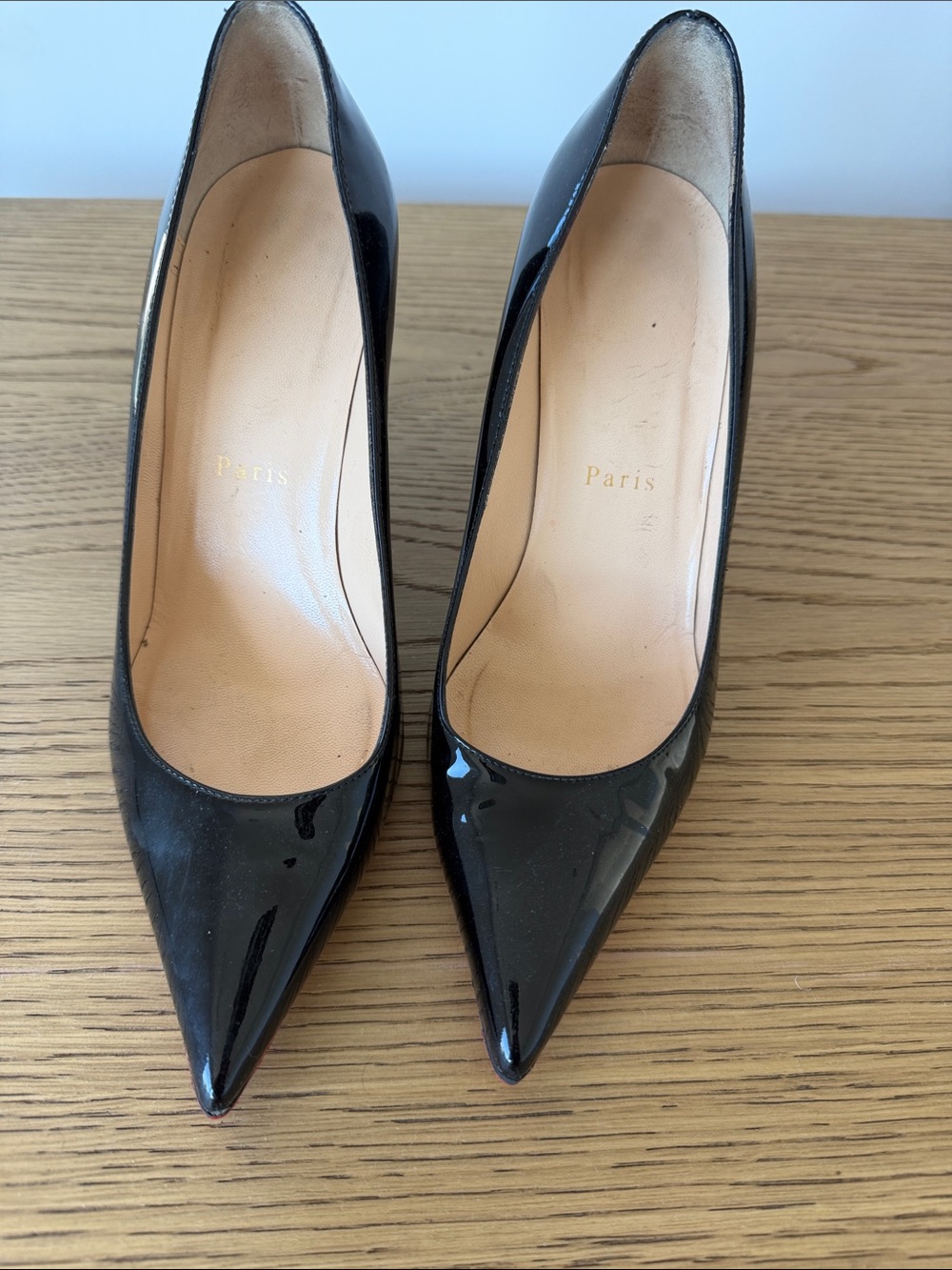 Louboutin Black Patent Pointed Toe Pumps